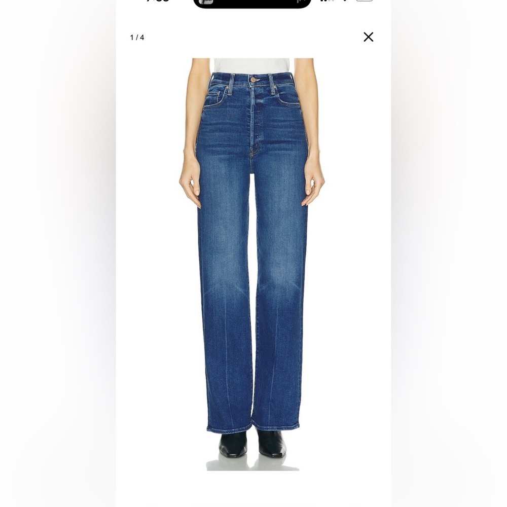 MOTHER Women's Straight Leg Blue Jeans